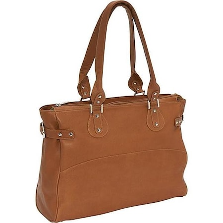 Piel Leather Piel Leather 2758 Large Ladies Side Strap Tote - Saddle 2758